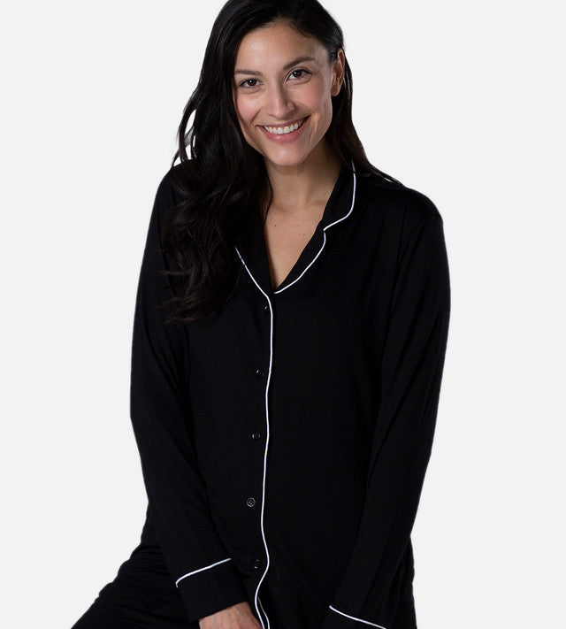 Cariloha Women Sleepwear Set Long Sleeves & Pant Black