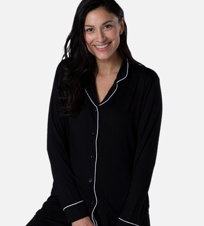 Cariloha Women Sleepwear Set Long Sleeves & Pant Black