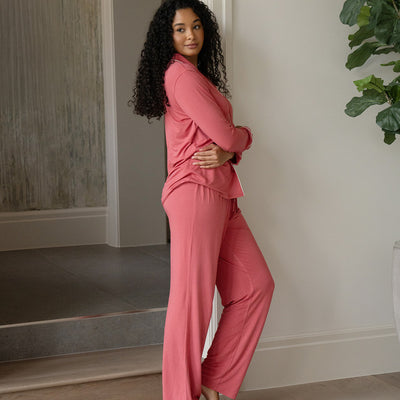 Cariloha Women Sleepwear Set Long Sleeves & Pants Dusty Rose