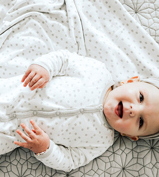 Bamboo Receiving Blanket - Dot Dreamy White