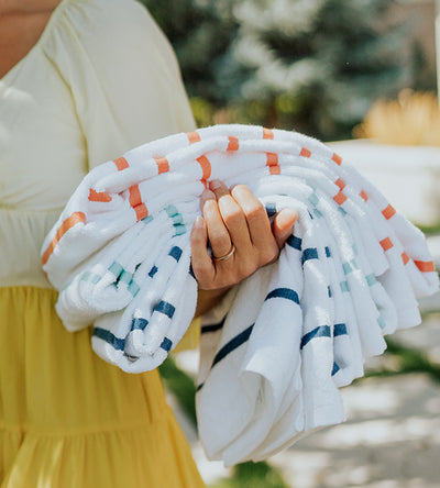 Cariloha Striped Beach Towels Sustainable Bamboo